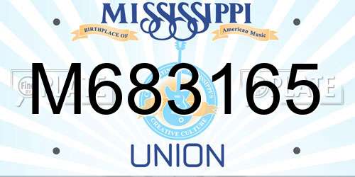 M683165 Mississippi License Plate