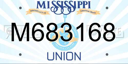 M683168 Mississippi License Plate