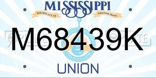 M68439K Mississippi License Plate
