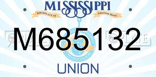 M685132 Mississippi License Plate