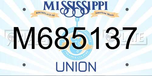 M685137 Mississippi License Plate
