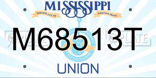 M68513T Mississippi License Plate
