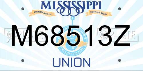 M68513Z Mississippi License Plate