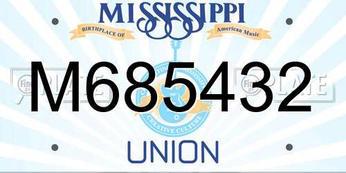 M685432 Mississippi License Plate
