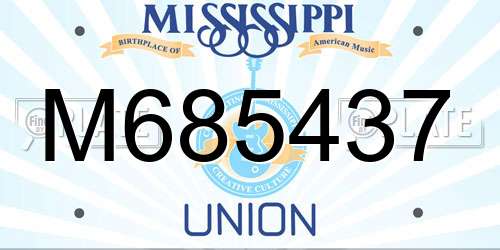 M685437 Mississippi License Plate