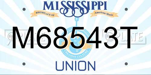 M68543T Mississippi License Plate