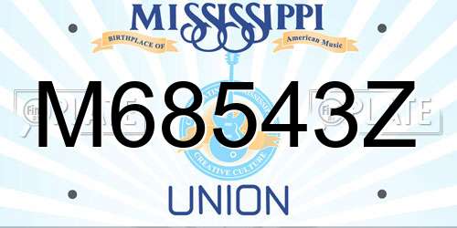 M68543Z Mississippi License Plate