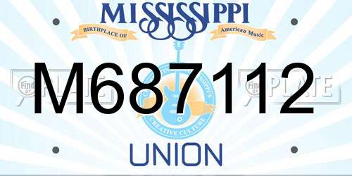 M687112 Mississippi License Plate