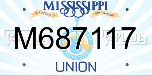 M687117 Mississippi License Plate