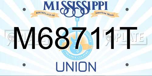 M68711T Mississippi License Plate
