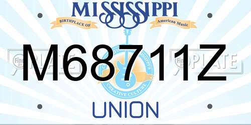M68711Z Mississippi License Plate