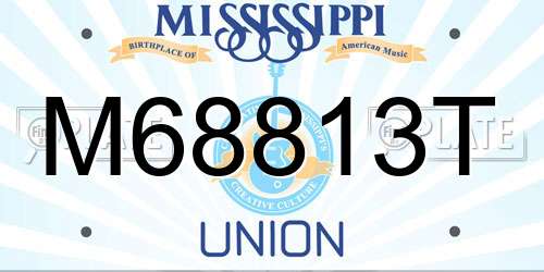 M68813T Mississippi License Plate