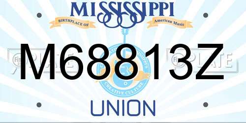 M68813Z Mississippi License Plate