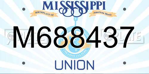 M688437 Mississippi License Plate