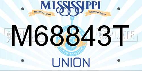 M68843T Mississippi License Plate