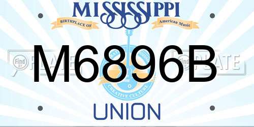 M6896B Mississippi License Plate