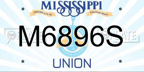 M6896S Mississippi License Plate