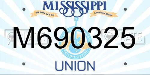 M690325 Mississippi License Plate