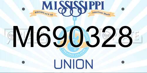 M690328 Mississippi License Plate