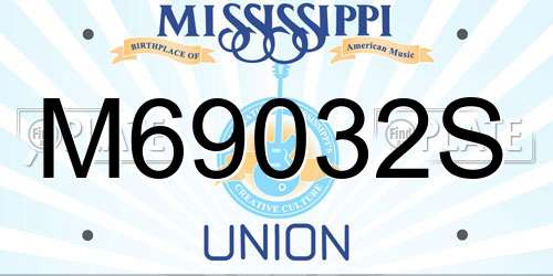 M69032S Mississippi License Plate