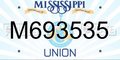 M693535 Mississippi License Plate