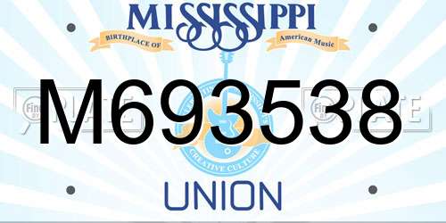 M693538 Mississippi License Plate