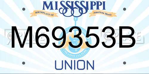 M69353B Mississippi License Plate