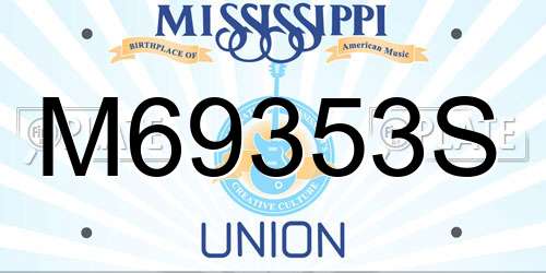 M69353S Mississippi License Plate