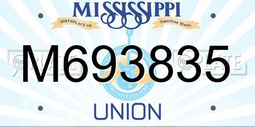 M693835 Mississippi License Plate