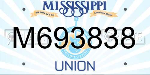 M693838 Mississippi License Plate