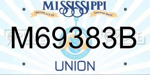 M69383B Mississippi License Plate