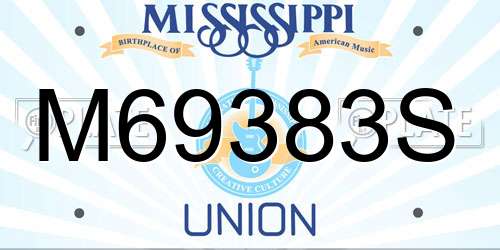 M69383S Mississippi License Plate