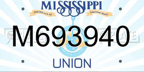 M693940 Mississippi License Plate