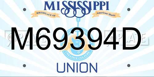 M69394D Mississippi License Plate