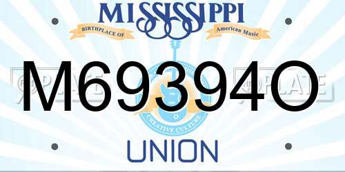 M69394O Mississippi License Plate