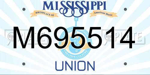 M695514 Mississippi License Plate
