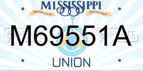 M69551A Mississippi License Plate