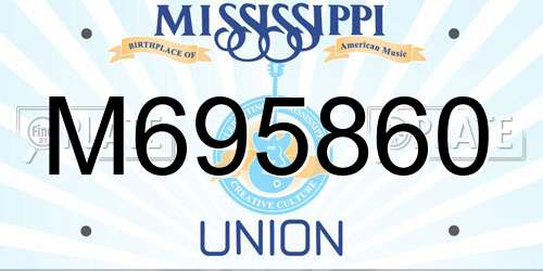 M695860 Mississippi License Plate