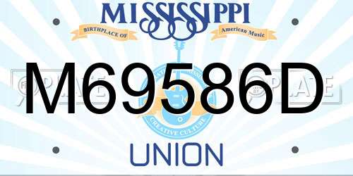 M69586D Mississippi License Plate