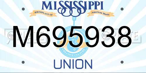 M695938 Mississippi License Plate