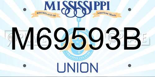 M69593B Mississippi License Plate