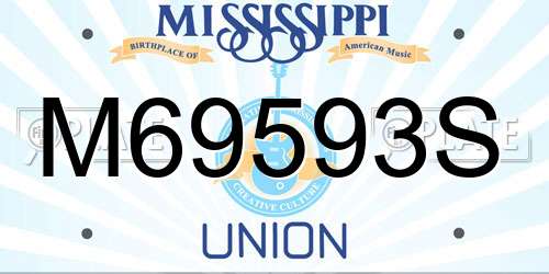 M69593S Mississippi License Plate