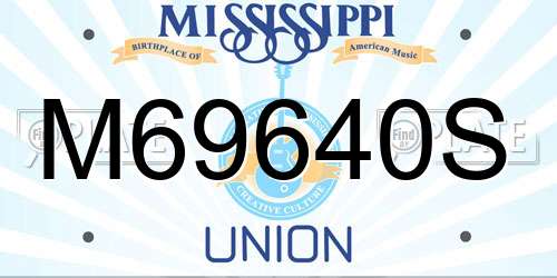 M69640S Mississippi License Plate