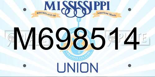 M698514 Mississippi License Plate