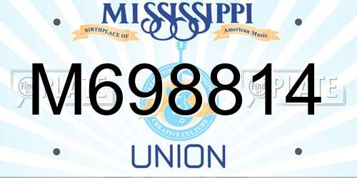 M698814 Mississippi License Plate