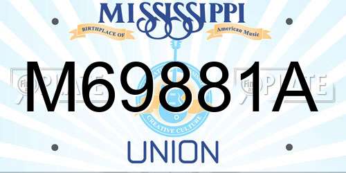 M69881A Mississippi License Plate