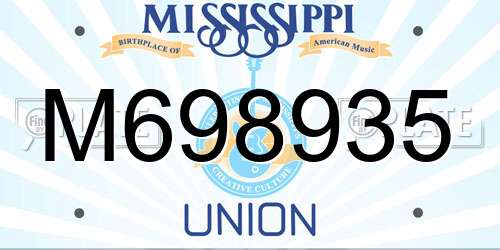 M698935 Mississippi License Plate