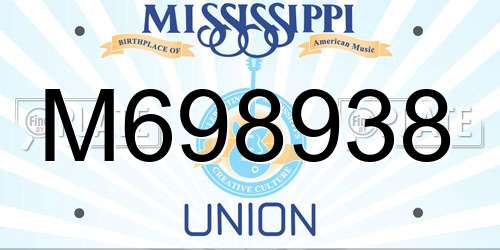 M698938 Mississippi License Plate