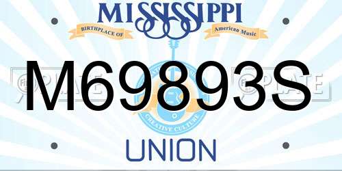 M69893S Mississippi License Plate