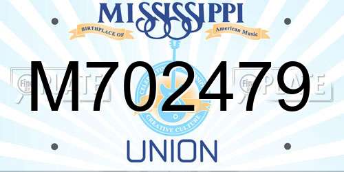 M702479 Mississippi License Plate